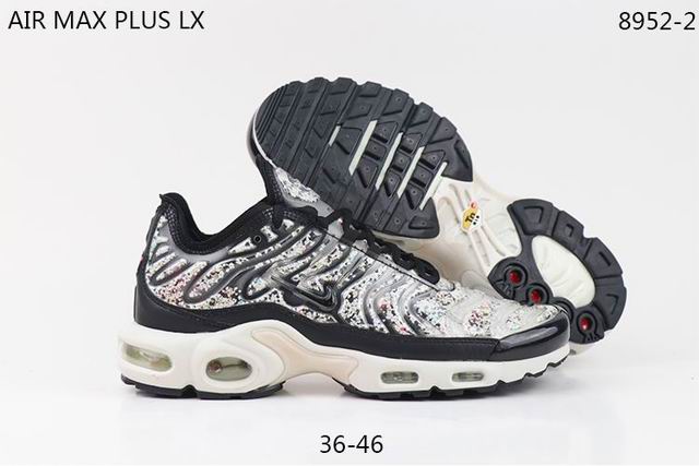 Nike Air Max Plus LX Men's Running Shoes White Black-35 - Click Image to Close